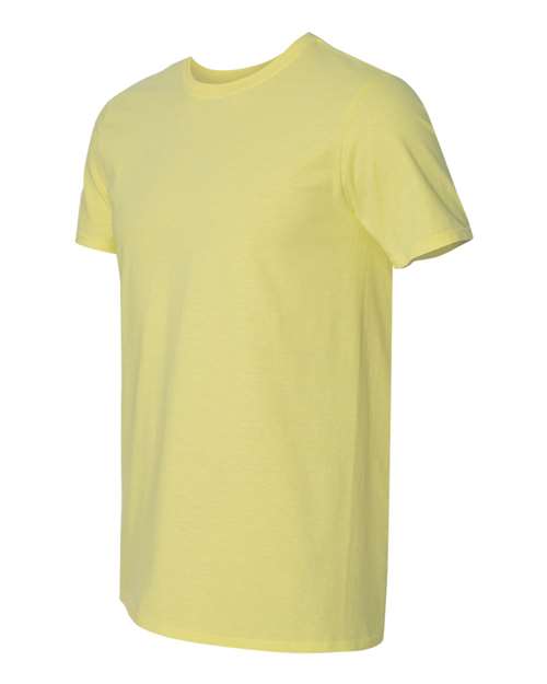 Gildan 64000 Softstyle T-shirt in Cornsilk, angled front view showing the crew neckline and short sleeves.