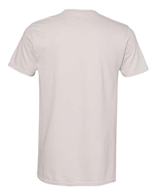 Gildan 64000 Softstyle T-shirt in Ice Grey, back view showing the neckline and short sleeves.