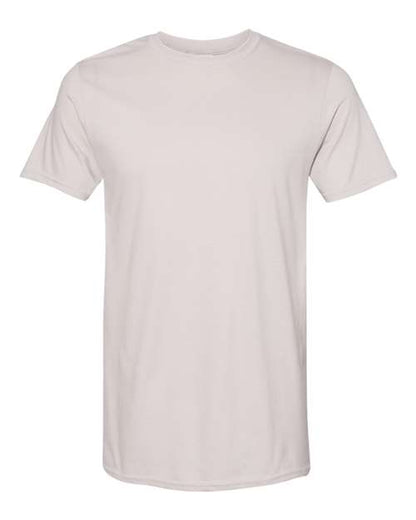 Gildan 64000 Softstyle T-shirt in Ice Grey, front view showing the crew neckline and short sleeves.