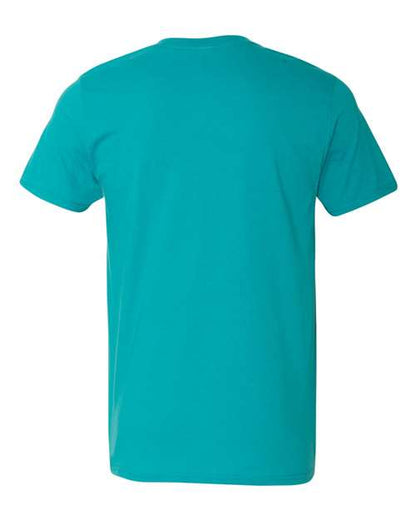 Gildan 64000 Softstyle T-shirt in Jade Dome, back view showing the neckline and short sleeves.