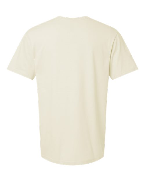 Gildan 64000 Softstyle T-shirt in Off White, back view showing the neckline and short sleeves.