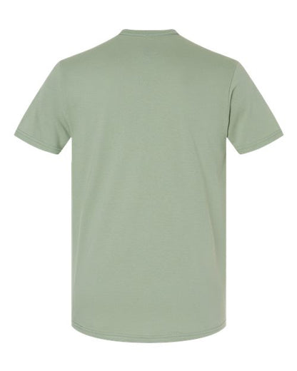 Gildan 64000 Softstyle T-shirt in Sage, back view showing the neckline and short sleeves.