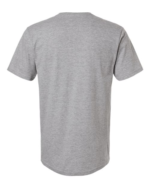 Gildan 64000 Softstyle T-shirt in Sport Grey, back view showing the neckline and short sleeves.
