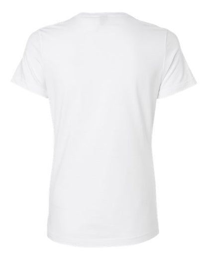 Gildan 64000L Softstyle women's T-shirt in White, back view showing the neckline and short sleeves.