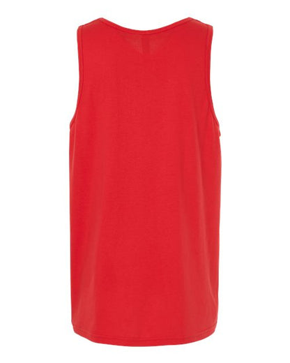 Gildan 64200 Softstyle men's tank top in Red, back view showing the neckline and sleeveless cut.