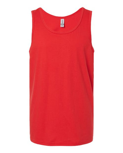 Gildan 64200 Softstyle men's tank top in Red, front view showing the neckline and sleeveless cut.