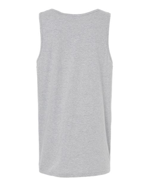 Gildan 64200 Softstyle men's tank top in Sport Grey, back view showing the neckline and sleeveless cut.