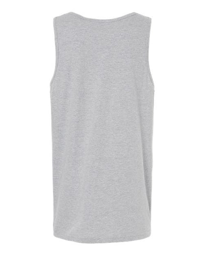 Gildan 64200 Softstyle men's tank top in Sport Grey, back view showing the neckline and sleeveless cut.
