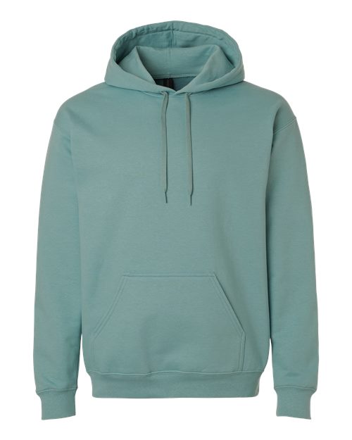 Gildan SF500 Softstyle midweight pullover hoodie in Aquatic, front view.