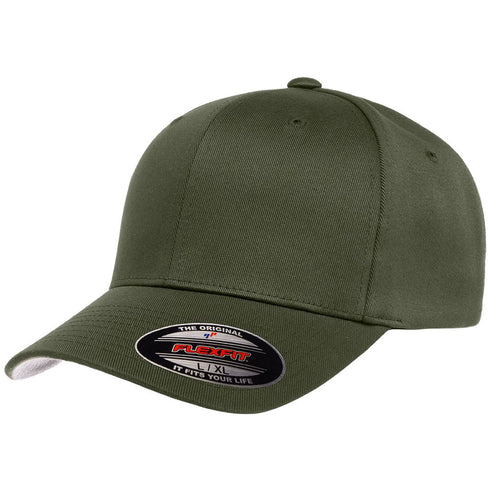 Olive Flexfit 6277 Stretch Fit Cap - Custom Hat | 403 Custom Cuts