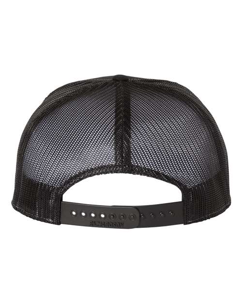 Richardson 168 seven-panel snapback hat in Heather Grey/ Black, back view.