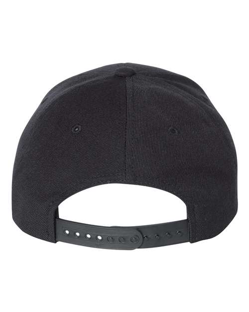 YP Classics 6789M curved bill snapback hat in Black, back view.