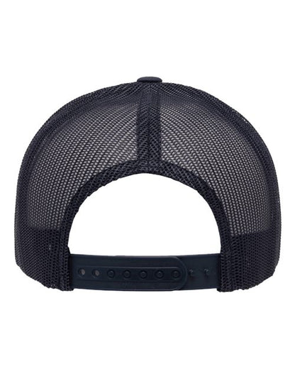 Yupoong 6506 trucker hat in Navy, back view.