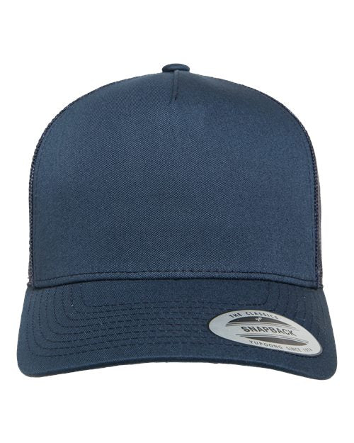 Yupoong 6506 trucker hat in Navy, front view.