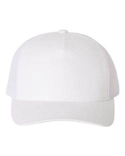 Yupoong 6506 trucker hat in White, front view.