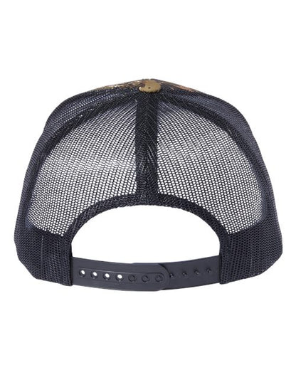 Yupoong 6606 snapback trucker hat in Veil Wideland, back view.